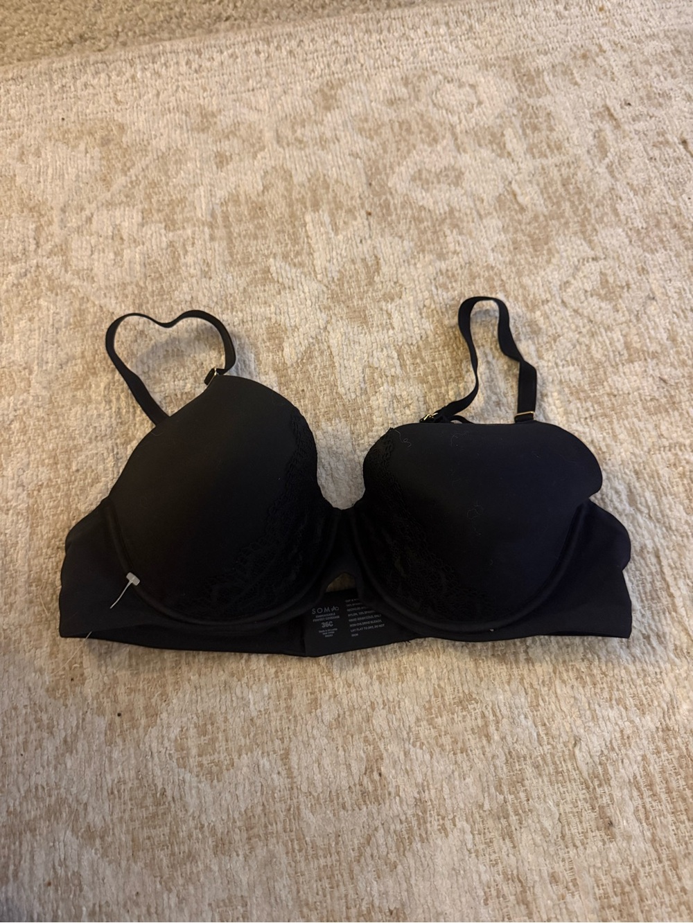 SOMA Embraceable Perfect Coverage Bra with Crochet Lace Size 36C